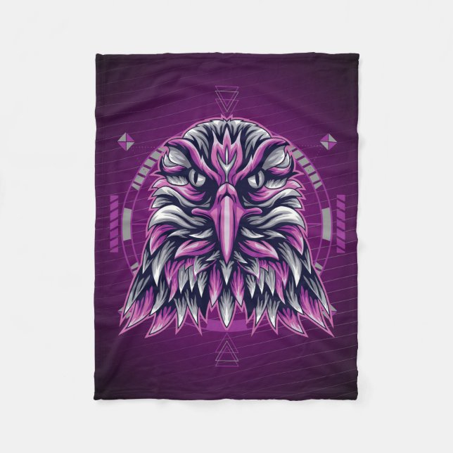 Eagle Lila Geometric Fleecefilt (Framsidan)