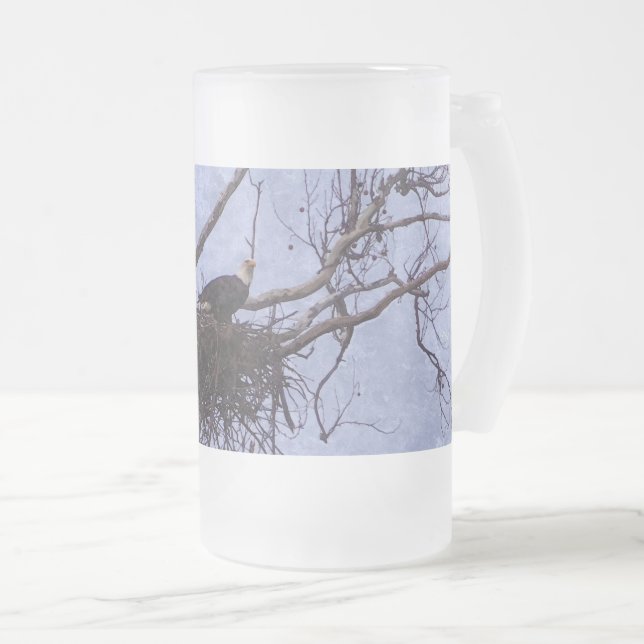 Eagle Lookout Painting Frosted Glass Beer Mugg (Framsida höger)