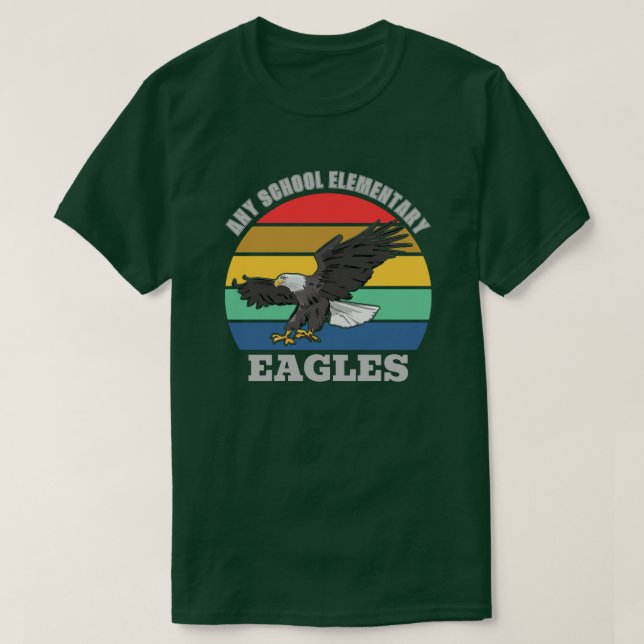 Eagle Mascot School Anpassade Template T-Shirt (Design framsida)