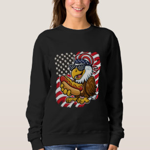 Eagle med American Flagga Bandana Hotdog 4:e Jul T Shirt