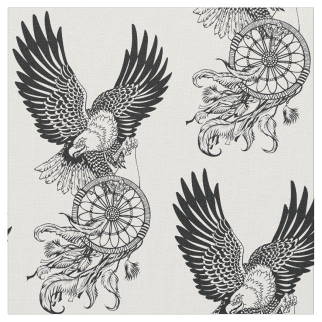 Eagle med amerikanska indians drömamcatcher tyg (Närbild)