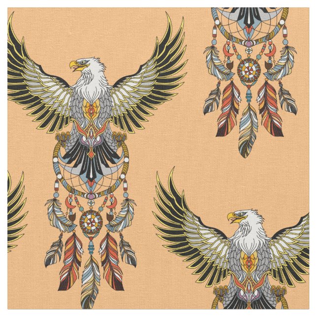 Eagle med amerikanska indians drömamcatcher tyg (Närbild)