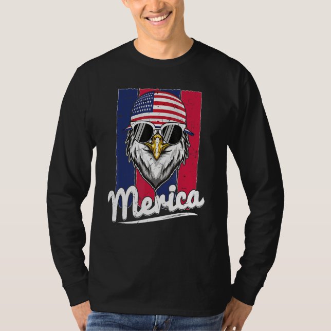 Eagle Merican Flagga Eagle Patriotic T Shirt (Framsida)