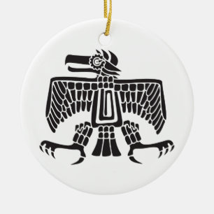 Eagle, mexikansk hieroglyf(Maya) Julgransprydnad Keramik