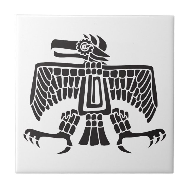 Eagle, mexikansk hieroglyf(Maya) Kakelplatta (Framsidan)
