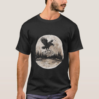 Eagle Moon Forest Mountain Nature Lover Outdoor Hi T Shirt