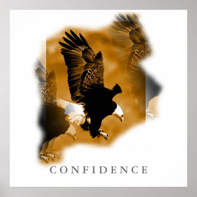 Eagle Motivational Confidence Art Square Poster (Framsidan)