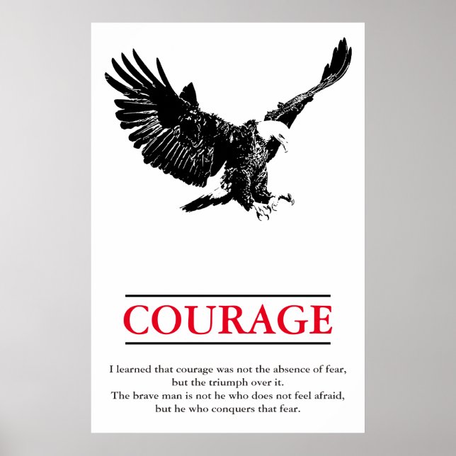 Eagle Motivational Courage Pop Art Inspirational Poster (Framsidan)