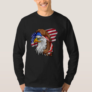 Eagle Mulle Manar 4 juli Amerikanska Flagga USA T Shirt