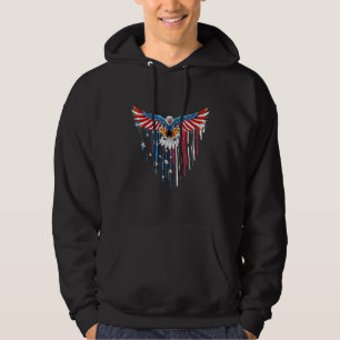 Eagle Mullet 4:e juli Amerikanska Flagga Merica Ma Hoodie