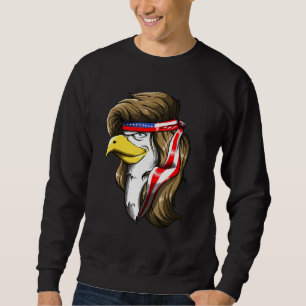 Eagle Mullet 4:e juli USA Amerikanska Flagga Meric Lång Ärmad Tröja