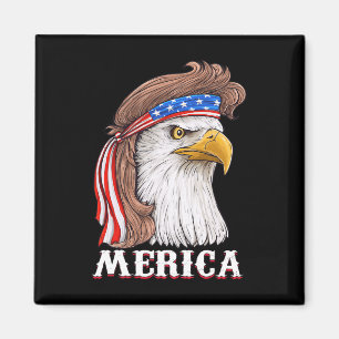Eagle Mullet 4:e juli USA Amerikanska Flagga Meric Magnet
