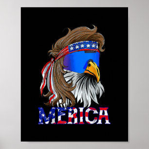 Eagle Mullet 4:e juli USA Amerikanska Flagga Meric Poster
