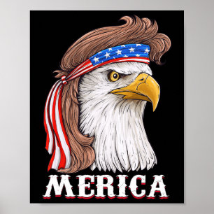 Eagle Mullet 4:e juli USA Amerikanska Flagga Meric Poster