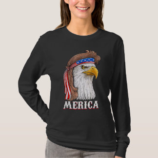 Eagle Mullet 4:e juli USA Amerikanska Flagga Meric T Shirt