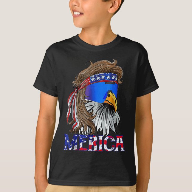 Eagle Mullet 4 juli Amerikanska Independence day T Shirt (Framsida)