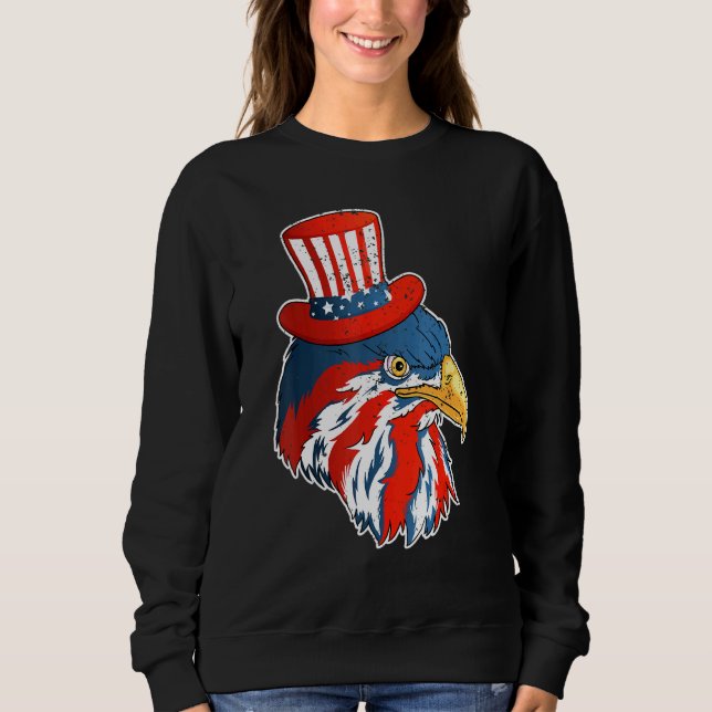 Eagle Mullet 4 juli med amerikansk Flagga T Shirt (Framsida)