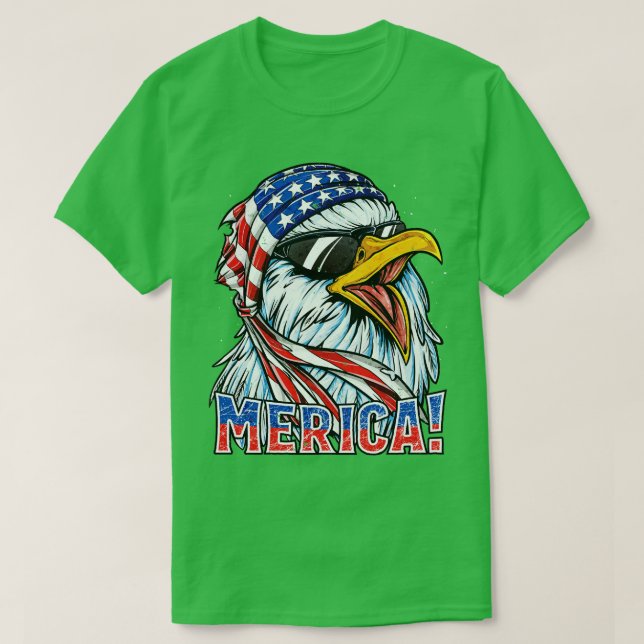 Eagle Mullet 4th of juli American Flagga Merica Ma T Shirt (Design framsida)