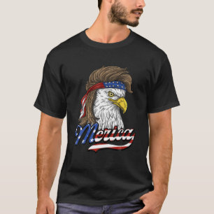Eagle Mullet Merica Manar 4:e juli Amerikanska Fla T Shirt
