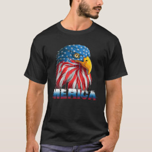 Eagle Mullet Merica Manar 4:e juli Amerikanska Fla T Shirt