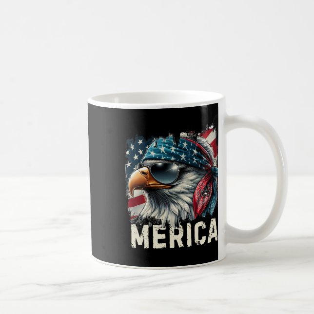 Eagle Mullet Sungles Merica 4 juli Usa Amerika Kaffemugg (Höger)