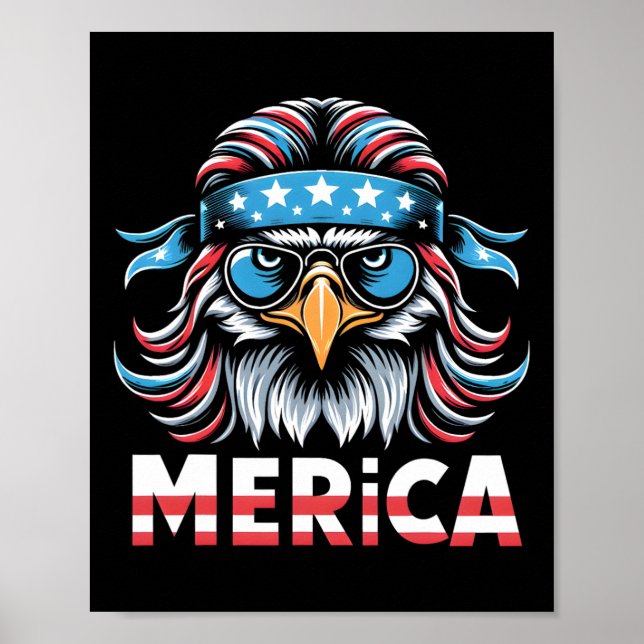 Eagle Mullet Sungles Merica Usa American Flagga 4: Poster (Framsidan)