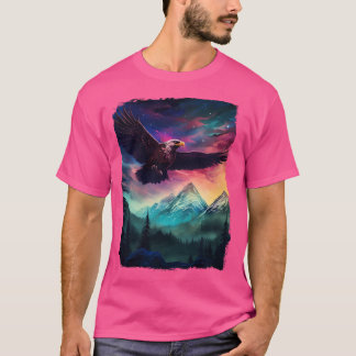 Eagle Northern Light Aurora Borealis Scenery Mount T Shirt