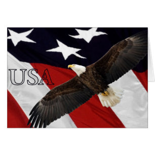 Eagle och American Flagga USA Hälsningskort