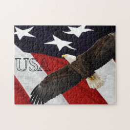 Eagle och American Flagga USA Pussel