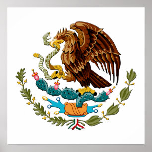 Eagle och orake Mexico Emblem för mexikaner Poster