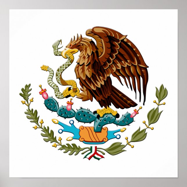 Eagle och orake Mexico Emblem för mexikaner Poster (Framsidan)