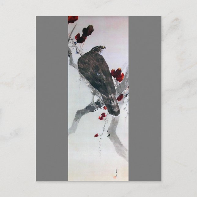 Eagle och Red Ivy Löv, Watanabe Seitei Vykort (Framsida)