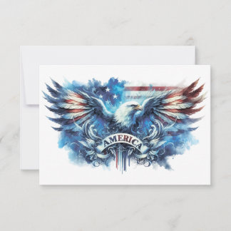 Eagle och USA flagga.Patriotic. Tack Kort
