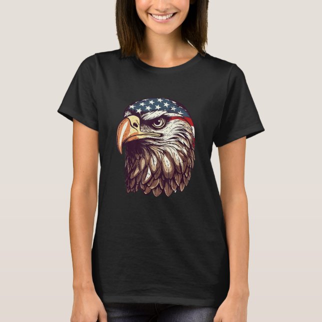 Eagle Of Freedom Merica Patriotic USA Flag 4th of  T Shirt (Framsida)