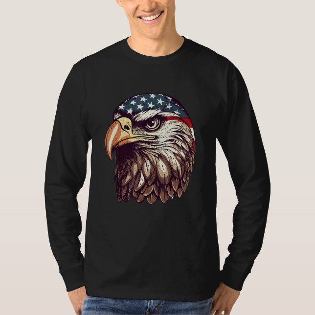 Eagle Of Freedom Merica Patriotic USA Flag 4th of  T Shirt (Framsida)