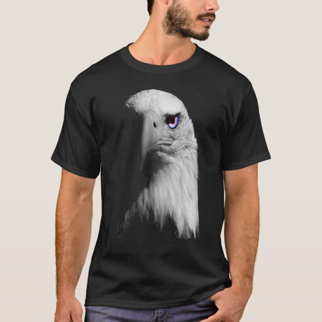 Eagle Öga USA Amerikanska Färg 4 juli T Shirt (Framsida)