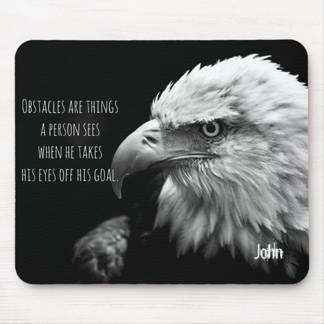 Eagle Ögon Best Quote Personlig Namn Musmatta (Framsidan)