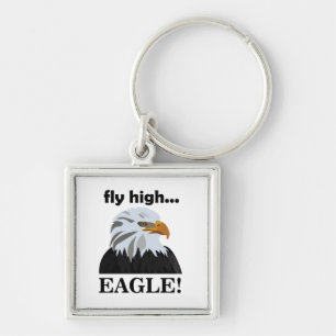 Eagle Örn Fly High Eagle Fyrkantig Silverfärgad Nyckelring