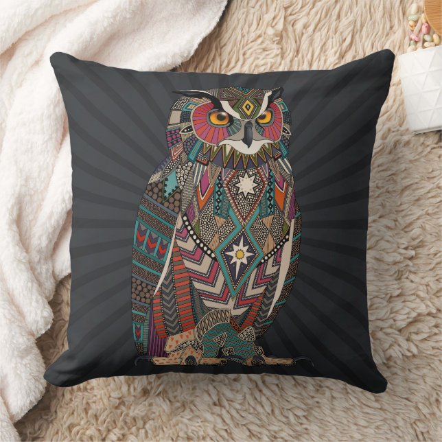 eagle owl dark kudde (Filt)