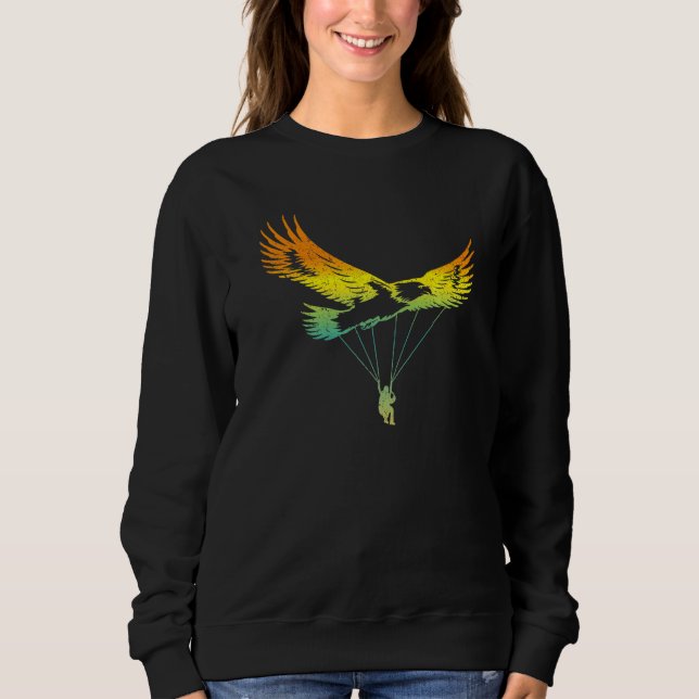 Eagle Paraglider Retro Design T Shirt (Framsida)