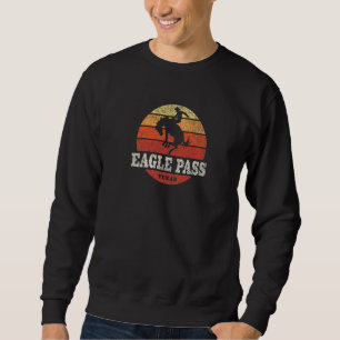 Eagle Pass TX Vintage Land Western Retro Lång Ärmad Tröja