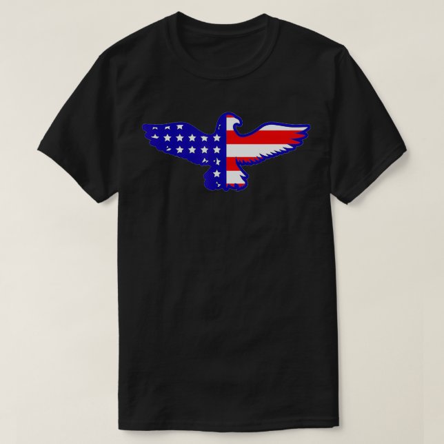 Eagle Patriotic 4:e juli amerikanska Flagga T Shirt (Design framsida)
