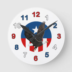 Eagle Patriotic Wall Clock Rund Klocka