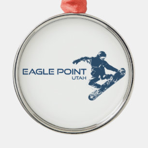 Eagle Point Resort Utah Snowboardåkare Julgransprydnad Metall