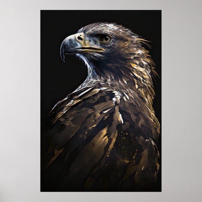 Eagle Porträtt Animal Nature Wildlife Painting Art Poster (Framsidan)