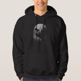 Eagle Porträtt i Black and White Hoodie