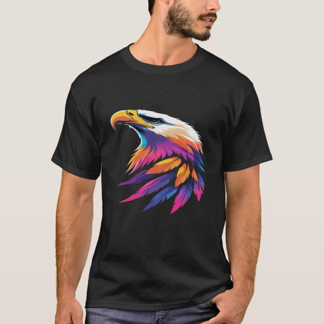 Eagle Print T-Shirt, Bird Älskare T-Shirt (Framsida)