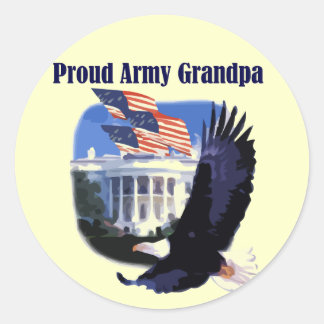 Eagle Proud Army Grandpa Tshirts och Gifts Runt Klistermärke