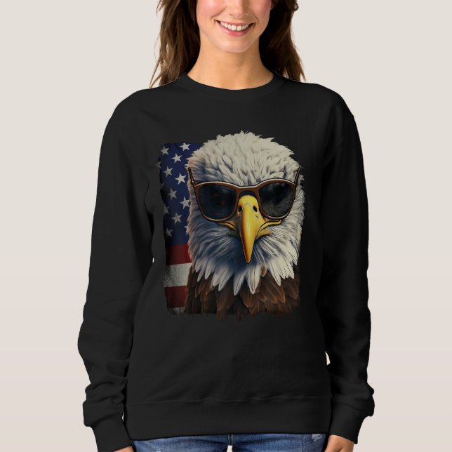 Eagle Proud Patriotic American US Flag 4th Of July T Shirt (Framsida)