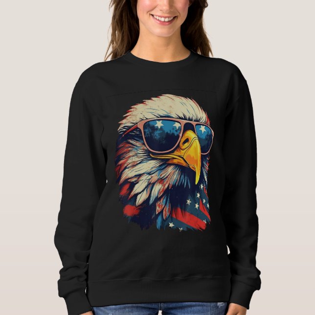 Eagle Proud Patriotic American US Flag 4th Of July T Shirt (Framsida)